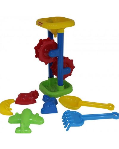 Παιδικό σετ παραλίας Polesie Toys - Μύλος, 7 τεμάχια, ποικιλία - 3