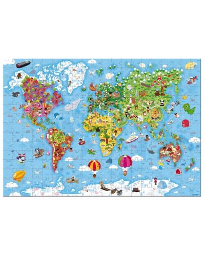 Παιδικό παζλ σε βαλίτσα Janod - Παγκόσμιος χάρτης, 300 κομμάτια - 3