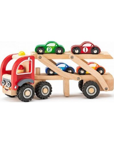 Παιδικό παιχνίδι Woody - Αυτομεταφορέας με αγωνιστικά αυτοκίνητα - 1