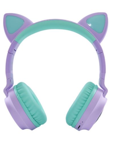 Παιδικά ακουστικά PowerLocus - Buddy Ears, ασύρματα, μωβ - 2