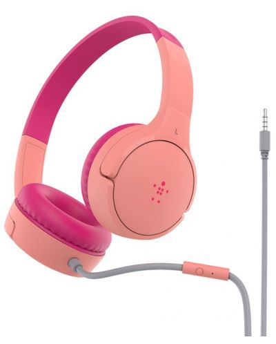Παιδικά ακουστικά με μικρόφωνο Belkin - SoundForm Mini, ροζ - 1