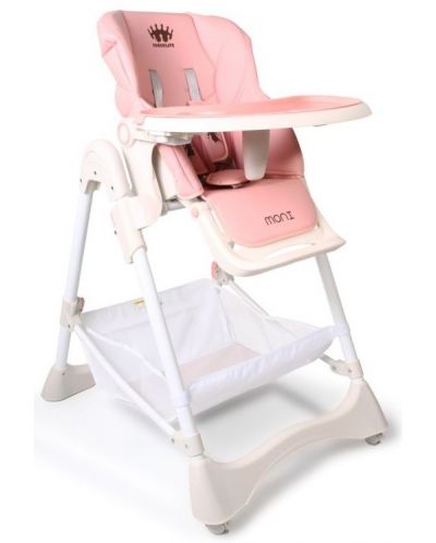 Παιδική καρέκλα φαγητού Moni - Chocolate,ροζ - 1