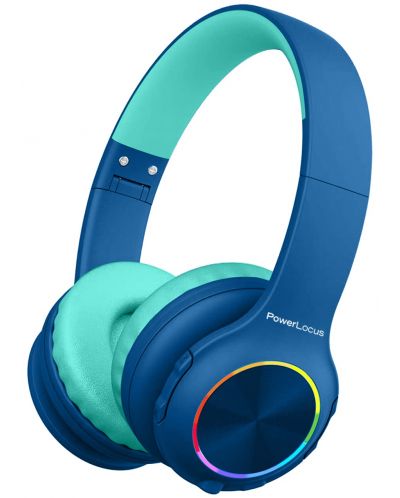 Παιδικά ακουστικά PowerLocus - PLED, ασύρματα, μπλε - 1