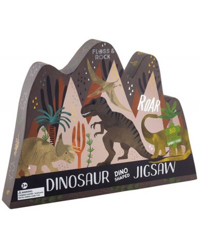 Παιδικό παζλ Floss & Rock - Δεινόσαυροι, 80 κομμάτια - 1