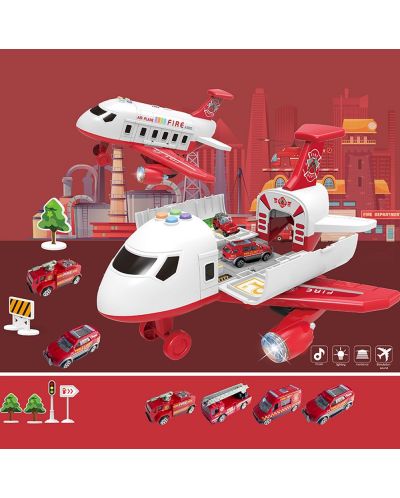 Παιδικό παιχνίδι Ocie - Aircraft, αεροπλάνο-γκαράζ με 4 αυτοκίνητα - 2