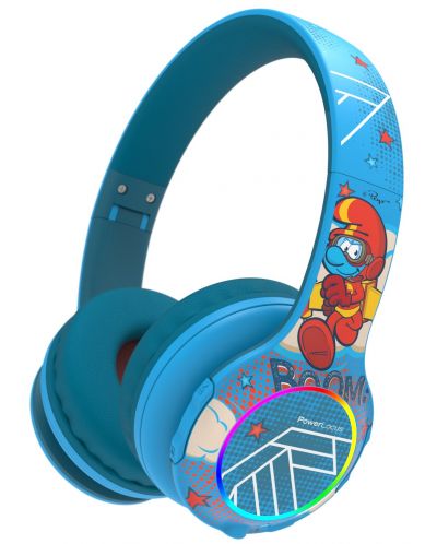 Παιδικά ακουστικά PowerLocus - PLED Smurf, ασύρματα , μπλε - 1