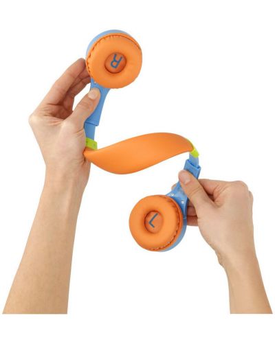 Παιδικά ακουστικά με μικρόφωνο Hama - Kids Guard, μπλε/πορτοκαλί - 4