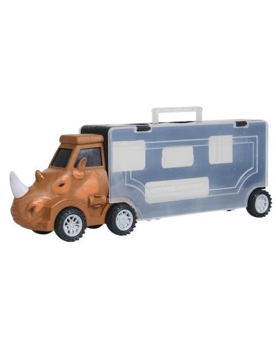 Παιδικό μεταφορέα αυτοκινήτου Raya Toys -Ρινόκερος με ζώα, 11 μέρη - 2