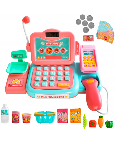 Παιδική ταμειακή μηχανή Buba - Με αξεσουάρ, ροζ - 1