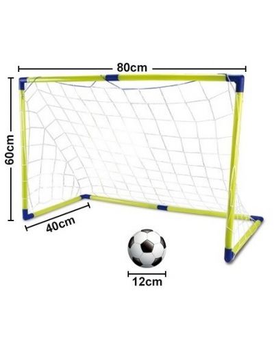 Παιδικό σετ GT - Γκολ ποδοσφαίρου με δίχτυ και μπάλα, πράσινο - 5
