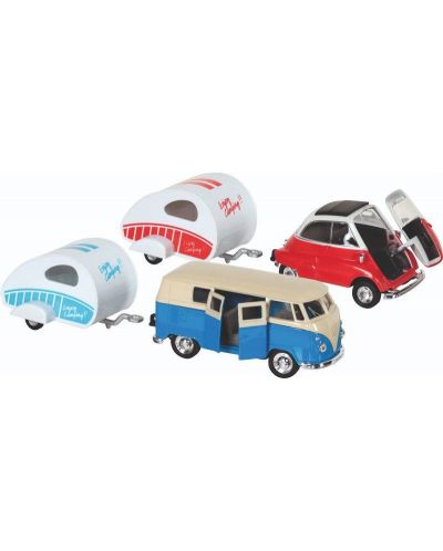 Αυτοκινητάκι με τροχόσπιτο Goki - Volkswagen Classic Bus/BMW-Isetta, ποικιλία - 1