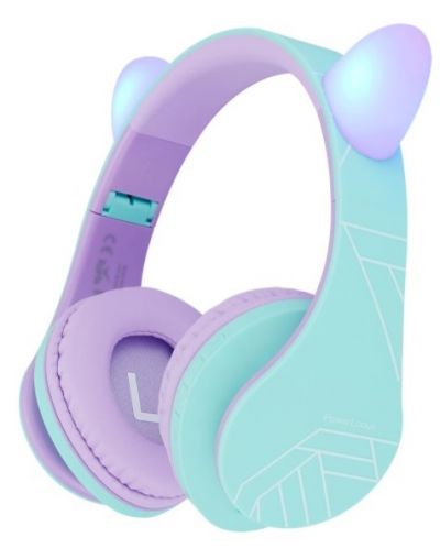 Παιδικά ακουστικά PowerLocus - P2, Ears, ασύρματα, πράσινα/μωβ - 1