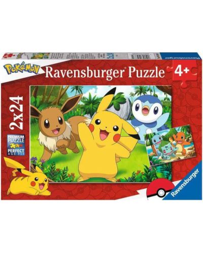 Παιδικό παζλ Ravensburger 2 x 24 κομμάτια - Ο Πικάτσου και οι φίλοι του - 1