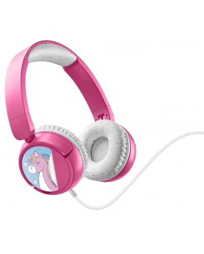 Παιδικά ακουστικά  Cellularline - Play Patch 3.5 mm, ροζ/λευκό - 1