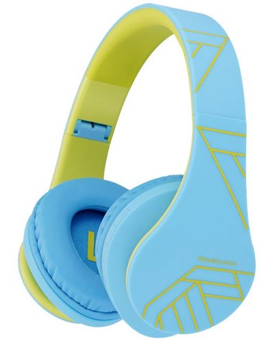 Παιδικά ακουστικά PowerLocus - P2, ασύρματα, μπλε/πράσινα - 1