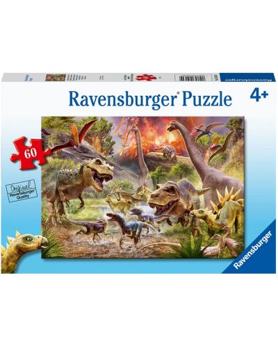 Παιδικό παζλ Ravensburger 60 κομμάτια -Η μάχη των δεινοσαύρων - 1