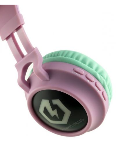 Παιδικά ακουστικά PowerLocus - Buddy Ears, ασύρματα, ροζ/πράσινα - 2
