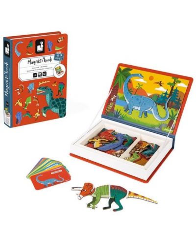 Παιδικό μαγνητικό βιβλίο Janod - Δεινόσαυροι, 50 τεμάχια - 2