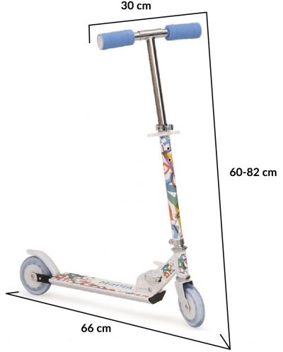 Παιδικό πτυσσόμενο scooter Moni - Magic Mania,μπλε - 3