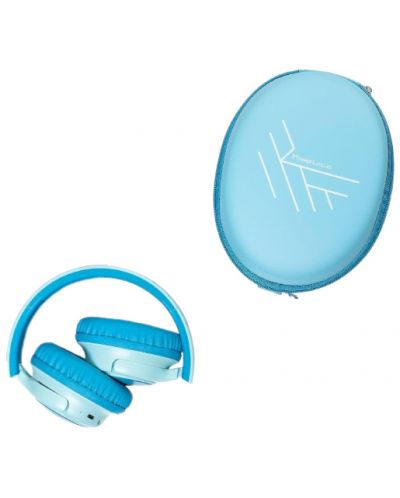 Παιδικά ακουστικά με μικρόφωνο PowerLocus - Bobo, ασύρματα, μπλε - 3