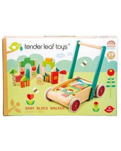 Παιδική  ξύλινη περπατούρα  Tender Leaf Toys - Με χρωματιστά μπλοκάκια  - 7