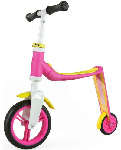 Παιδικό σκούτερ και ποδήλατο ισορροπίας Scoot & Ride - 2σε1, ροζ και κίτρινο - 1