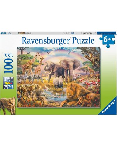 Παιδικό παζλ Ravensburger 100 XXL κομμάτια -Αφρικανικό σαφάρι - 1