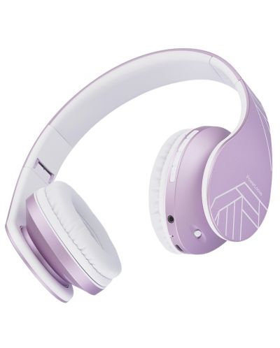 Παιδικά ακουστικά PowerLocus - P2, ασύρματα, άσπρα/μωβ - 4