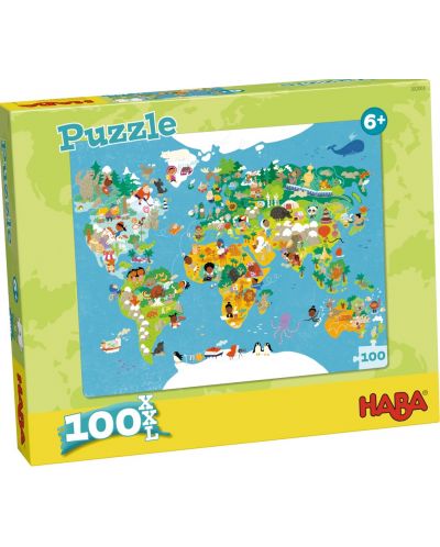 Παιδικό παζλ Haba - Χάρτης του κόσμου, 100 τεμάχια - 2