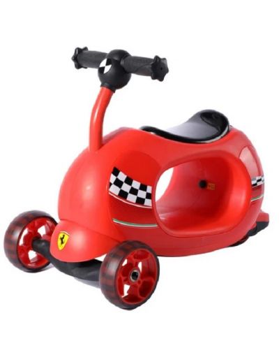 Παιδικό πατίνι Mesuca - Ferrari, 4 σε 1, κόκκινο - 2