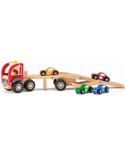 Παιδικό παιχνίδι Woody - Αυτομεταφορέας με αγωνιστικά αυτοκίνητα - 2