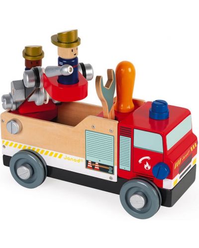 Παιδικό παιχνίδι Janod - Φτιάξε ένα πυροσβεστικό όχημα, Diy - 5