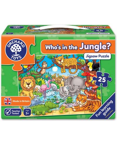Παιδικό παζλ Orchard Toys - Ποιος ζει στη ζούγκλα, 25 τεμάχια - 1
