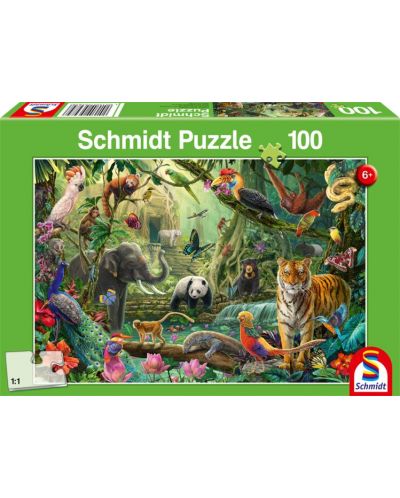 Παζλ Schmidt 100 κομμάτια - Colourf. jungle wildlife - 1