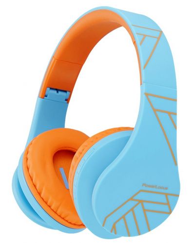 Παιδικά ακουστικά PowerLocus - P2, ασύρματα, μπλε/πορτοκαλί - 1