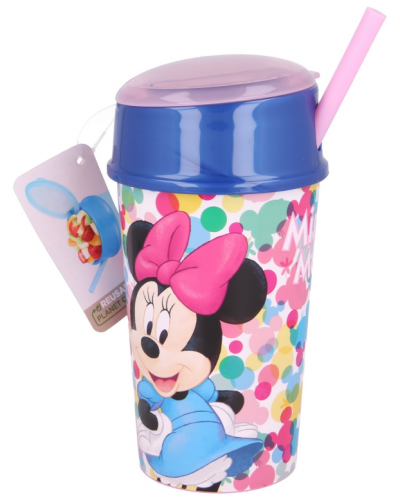 Παιδικό κύπελλο με καπάκι και καλαμάκι  Stor - Minnie Mouse, 400 ml - 1