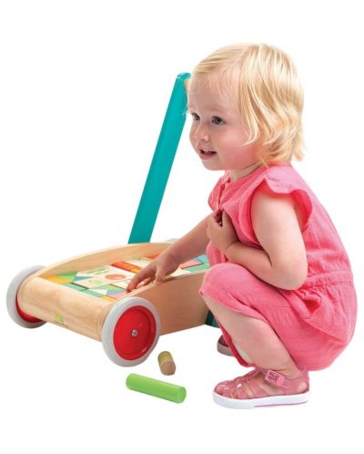 Παιδική  ξύλινη περπατούρα  Tender Leaf Toys - Με χρωματιστά μπλοκάκια  - 5