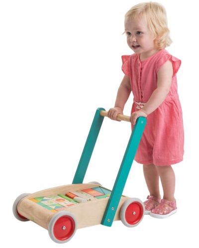 Παιδική  ξύλινη περπατούρα  Tender Leaf Toys - Με χρωματιστά μπλοκάκια  - 6