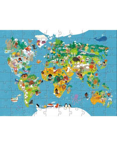 Παιδικό παζλ Haba - Χάρτης του κόσμου, 100 τεμάχια - 1