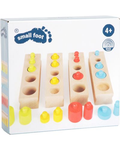 Παιδικό ξύλινο παιχνίδι Small Foot - Χρωματιστοί κύλινδροι - 9