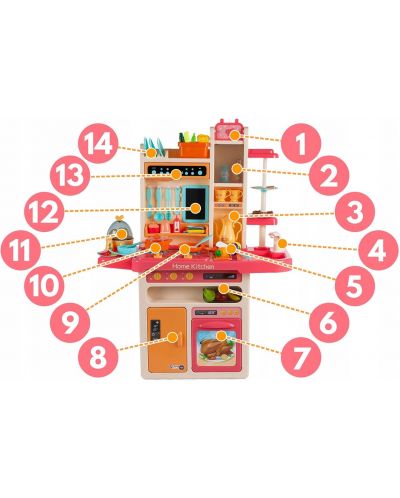 Παιδική κουζίνα Buba - Ροζ, 65 τεμάχια - 7