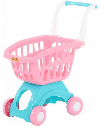 Παιδικό καρότσι αγορών Polesie Toys, ροζ - 1