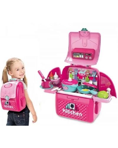 Παιδική κουζίνα-τσάντα πλάτης Sonne - ροζ - 1