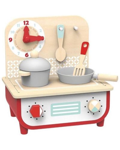 Παιδική ξύλινη κουζίνα και μπάρμπεκιου Tooky Toy - 2 σε 1 - 2