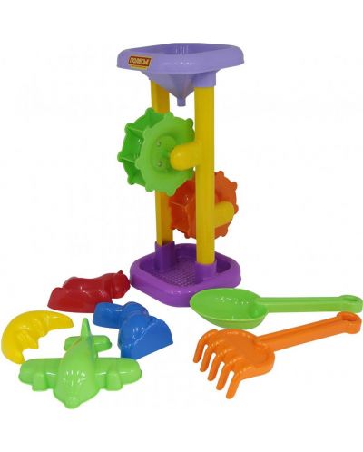 Παιδικό σετ παραλίας Polesie Toys - Μύλος, 7 τεμάχια, ποικιλία - 1