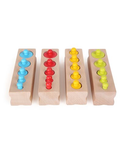 Παιδικό ξύλινο παιχνίδι Small Foot - Χρωματιστοί κύλινδροι - 7