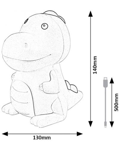 Παιδικό επιτραπέζιο φωτιστικό Rabalux - Dinoo 76021, 0.45W, IP20, 3000K, RGB, άσπρο - 10