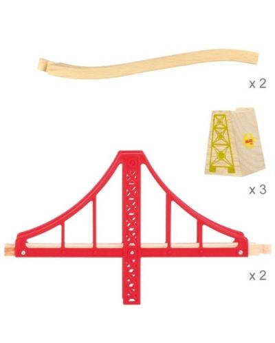 Παιδικό ξύλινο παιχνίδι Bigjigs - Διπλή κρεμαστή γέφυρα - 3
