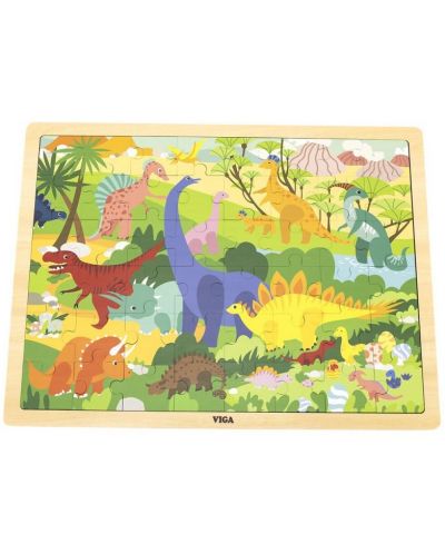 Παιδικό παζλ Viga - Δεινόσαυροι, 48 τεμαχίων - 1