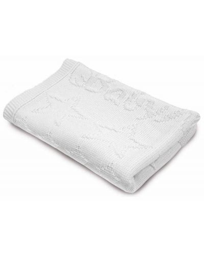 Παιδική πλεκτή κουβέρτα Baby Matex - Λευκή, 75 x 110 cm - 1